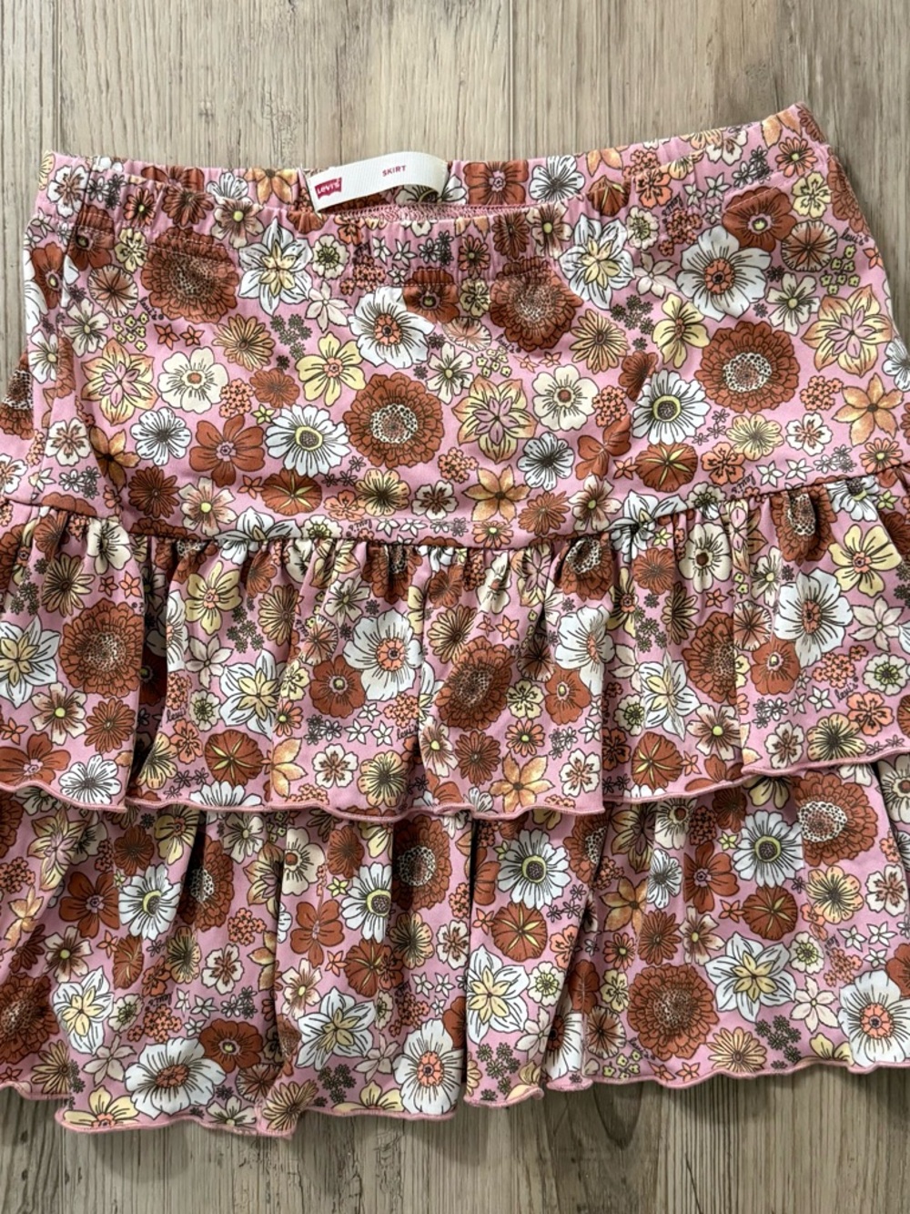 Levi's Pink Floral Ruffled Mini Skirt